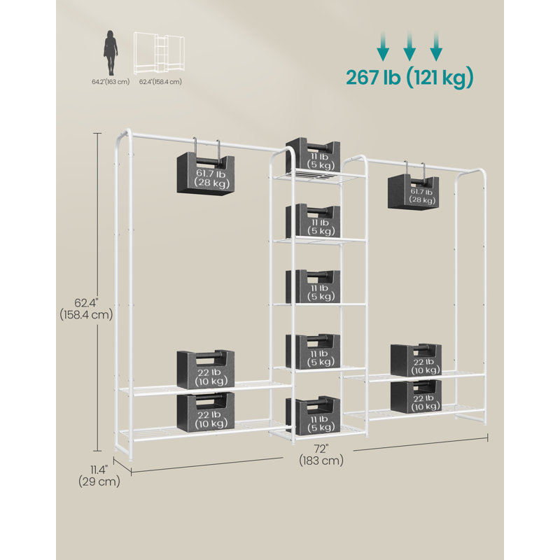 183cm Clothing Rack, White