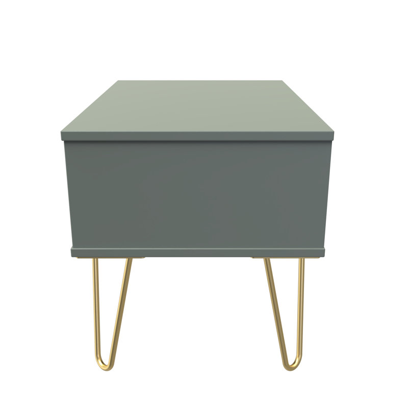 Talita 1 Drawer Wide Side Table, Green/Gold