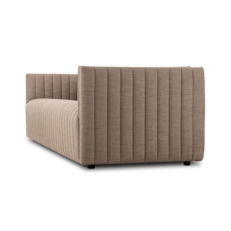 Brandt Tufted Velvet Sofa, 26.5" H x 97" W x 35" D, Crypton Nomad Taupe