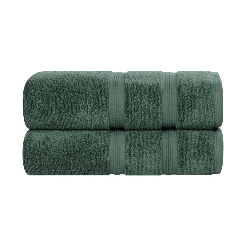 Smart Dry Zero Twist Cotton Medium Weight Bath Sheets (Set of 2), Forest Green