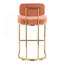 Tabouret de comptoir à hauteur fixe en métal doré et tissu - ensemble de 2-2139430062-2139430060