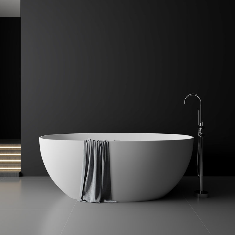 Baignoire de trempage autoportante 59 po. X 30 po. Blanche