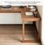 Bureau simple en bois de pin massif brun-1695835653