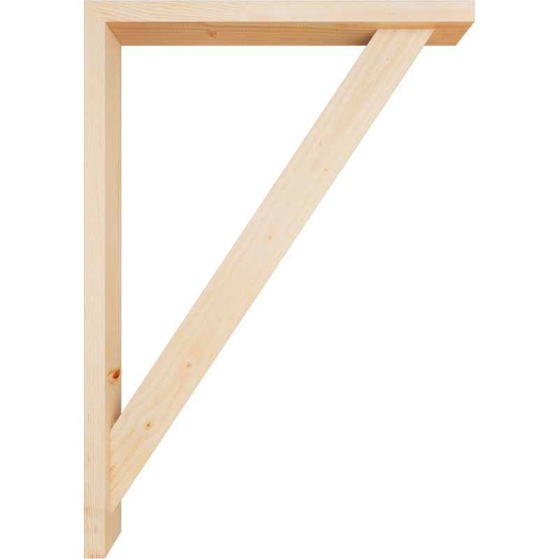Traditional Block Bracket with Offset Brace, 40 x 28, 3 1/2"W Douglas Fir (Smooth)