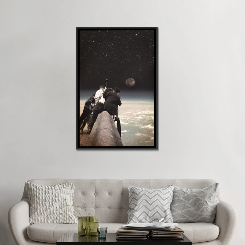 «Curiosity», impression sur toile, H 48 po x l 32 po x P 1,5 po, Toile avec cadre noir, Pas de tapis