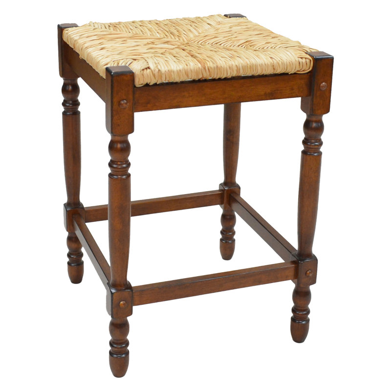 Chaise de bar 24 po en bois massif naturel et châtaignier