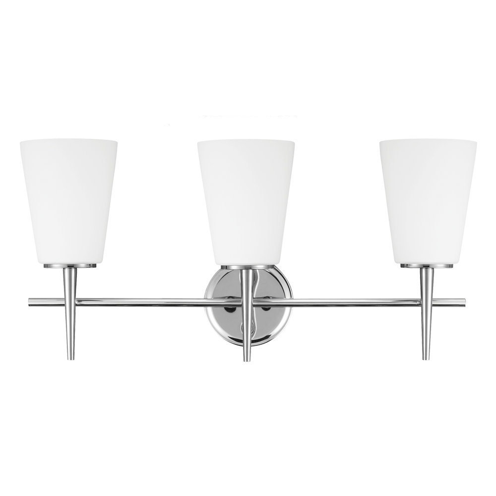 Erlandson 3-Light Dimmable Vanity Light, Brushed Nickel, 9 W A19 Medium