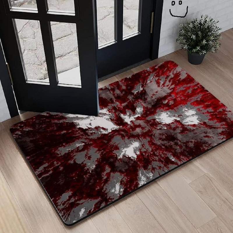 Abstract Doormat, Red, 80cm W x 150 cm L