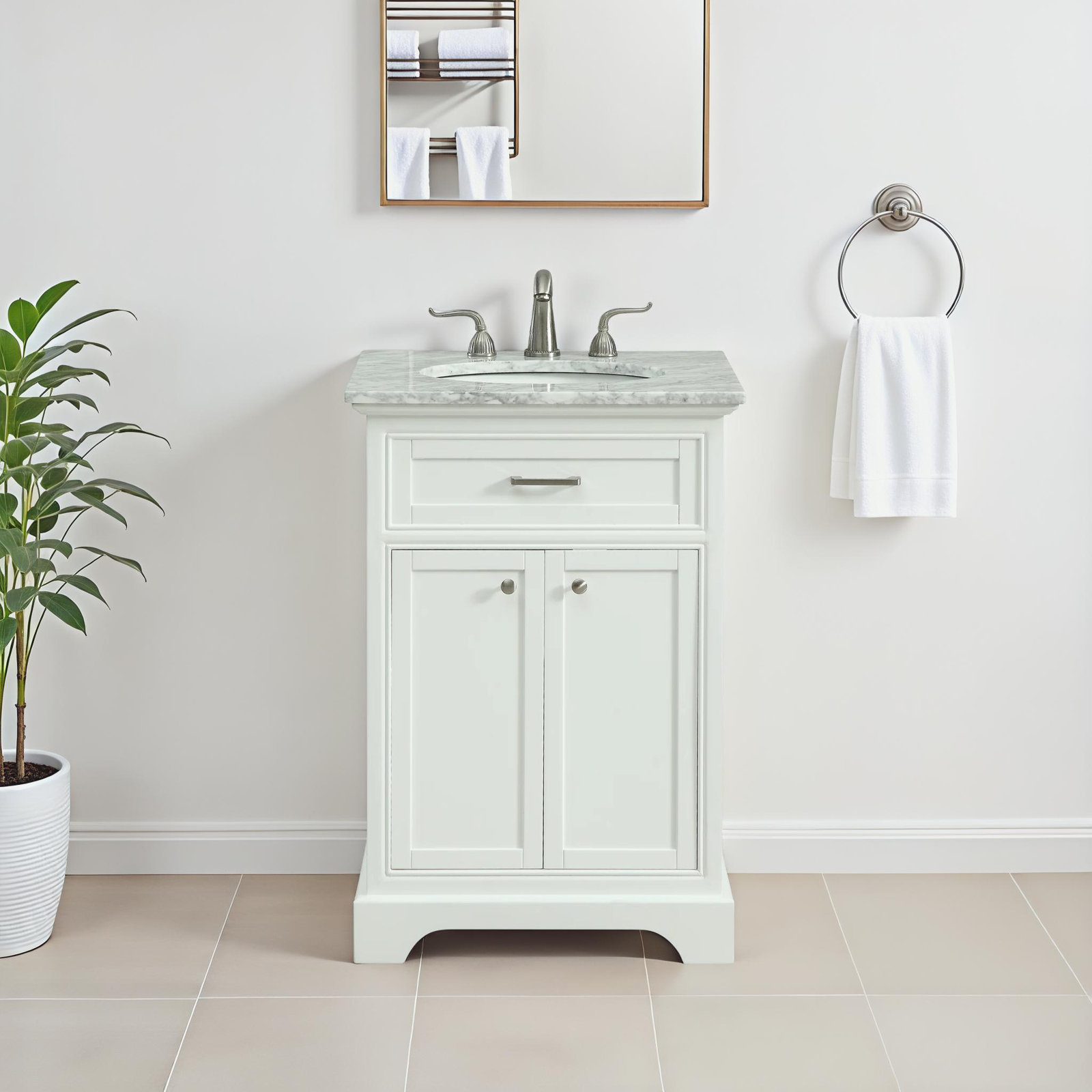 Hermes 24'' Single Bathroom Vanity, White