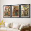 Imprimé floral rétro ccclviii - impression encadrée sur mesure de qualité supérieure - 3 pièces-1879178463-1879178461