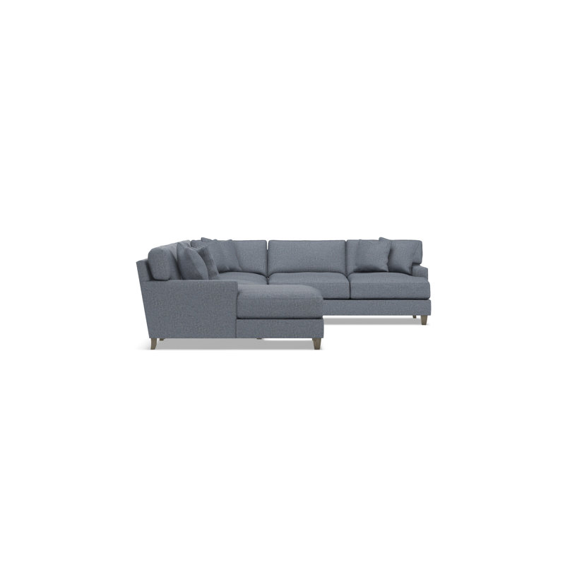Bernhardt Mila 5-Piece Fabric Sectional, Teal Polyester, 33.5" H x 137" W x 107" D, Left Hand Facing