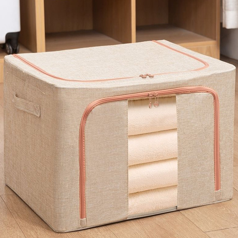 Bac de rangement en tissu Loxie, Jaune clair