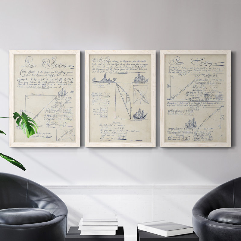 Nautical Journal IV - Toile encadrée de qualité supérieure - prête à être accrochée, H 31,5 po x l 47 po x P 1,5 po