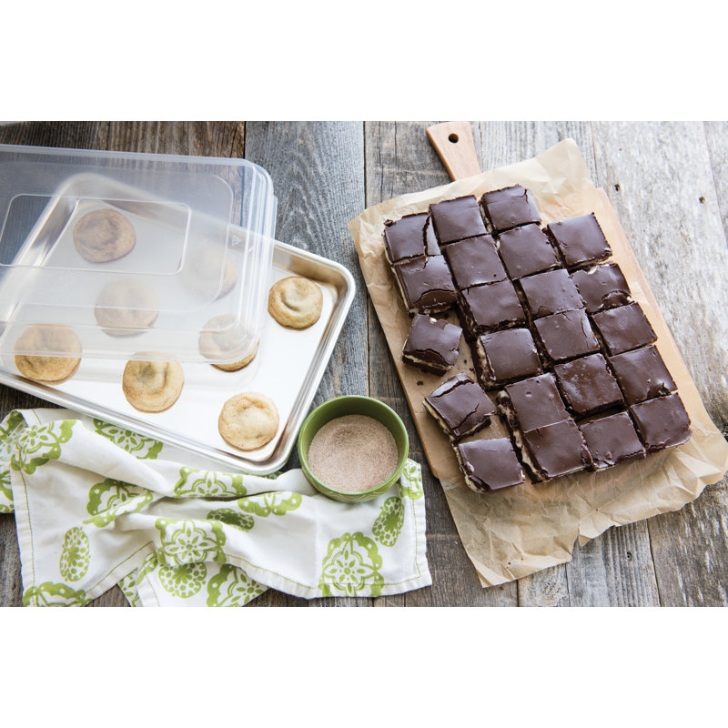 Natural Aluminum 3-Piece Baking Set with Plastic Lid