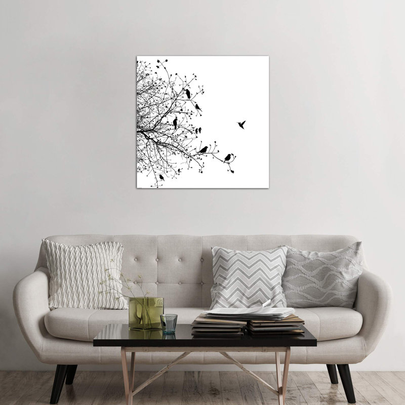 Birds I by GraphINC - Gallery-Wrapped Canvas Giclée on Canvas, White Floater Framed, 66.04 cm H x 66.04 cm W