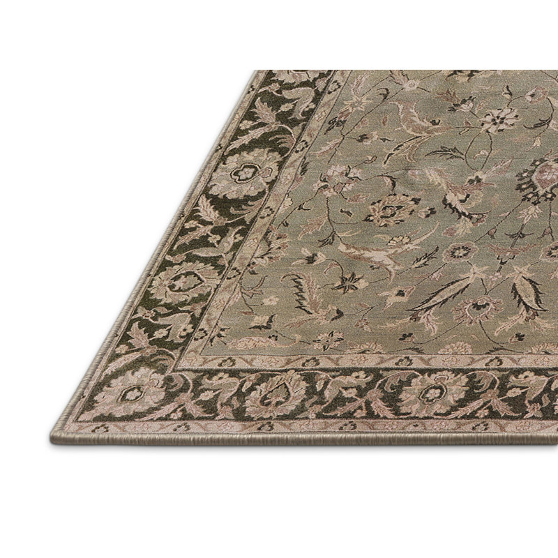 Tapis oriental vert / beige Liutulf, Rectangle 6 pi x 9 pi