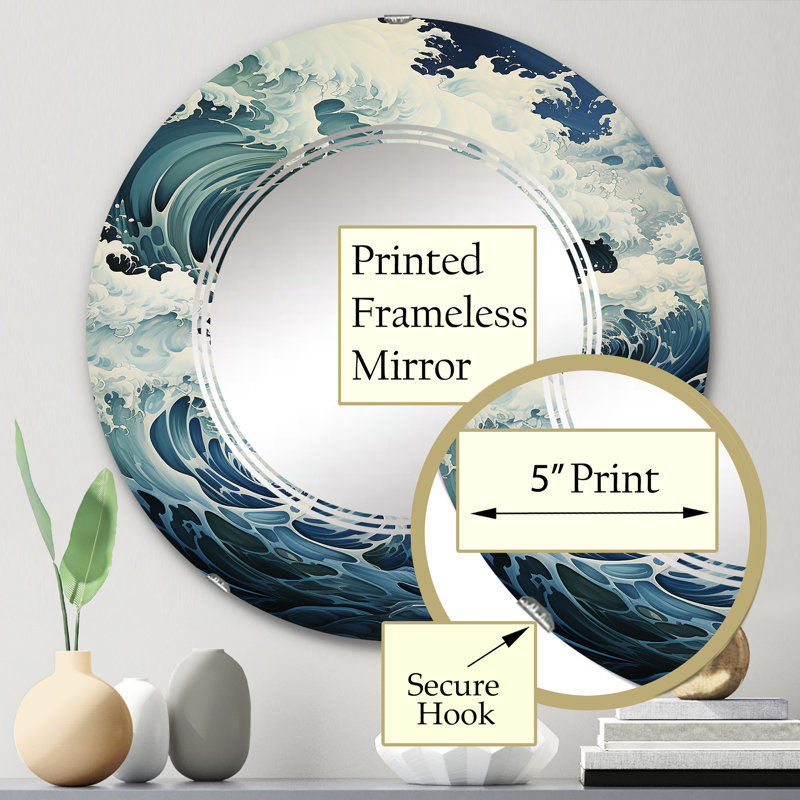 Aulait - Nautical & Beach Wall Mirror Round, 24 po x 24 po