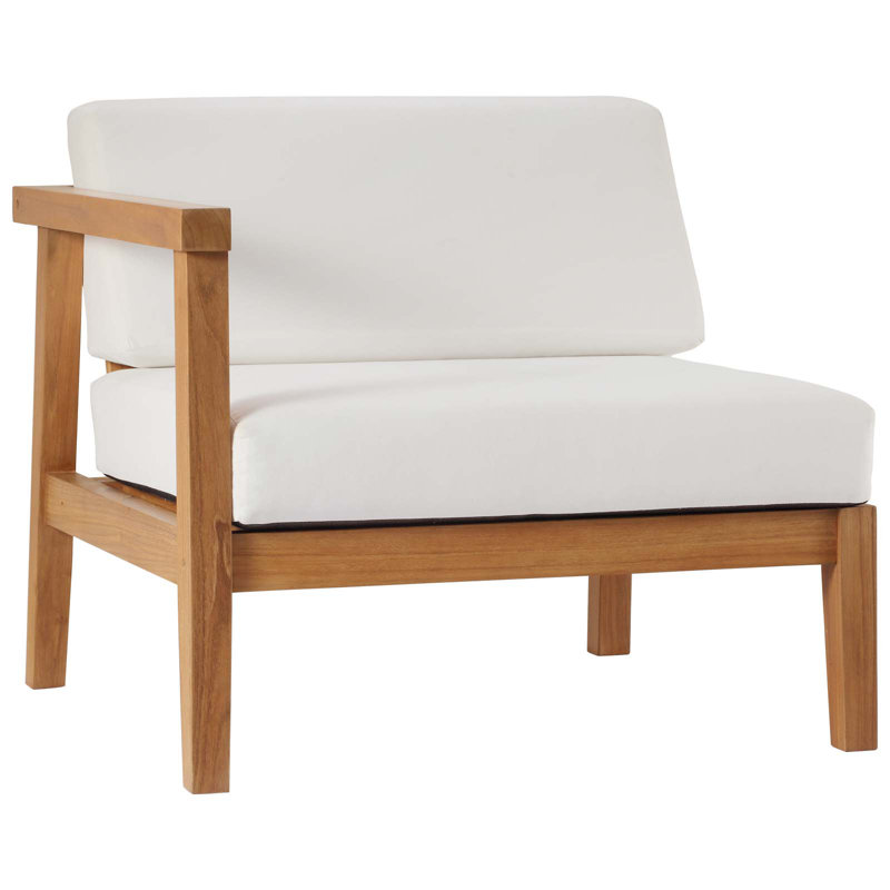 Muret Teak Left-Arm Patio Chair with Cushions
