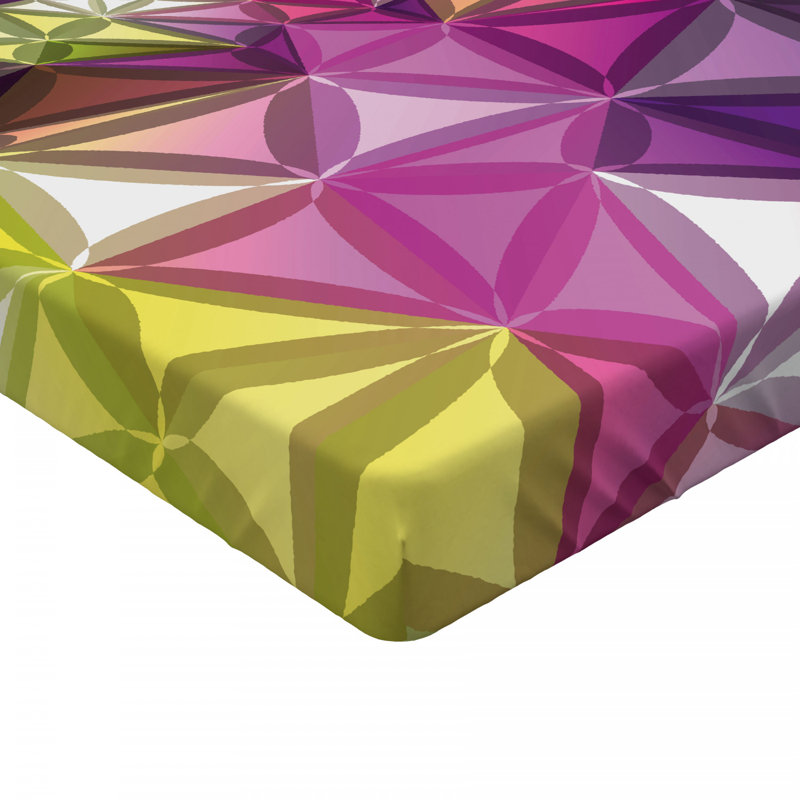 Microfiber Geometric Fitted Sheet, Queen Fitted Sheet
