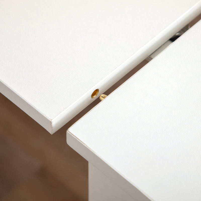 Foldable Table, Extendable Dining Table Seats 6-8 People, White