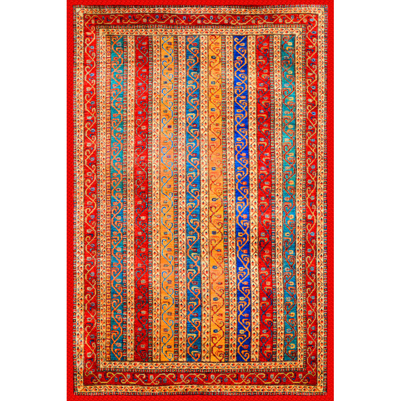 Tapis décoratif multicolore, Rectangle 3 pi 11,24 po x 5 pi 10,87 po