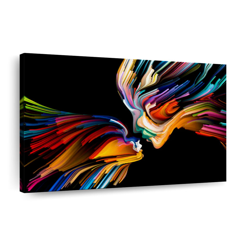 Impression sur toile abstraite Love, H 30 po x l 45 po x P 1,25 po