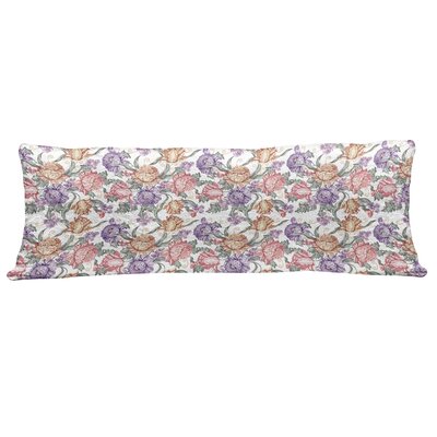 Ambesonne Floral Fluffy Body Pillow Case Cover With Zipper, Vintage Colorful Flowers And Curls On White Background Romantic Spring Pattern Print, Acce -  wellbody_30491_50x140