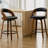 Modern Faux Leather Swivel 30'' Bar Stools, Bucket Seat Bar Stools with Wood Frame-122503865-119858573