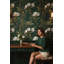Papier peint floral, oiseau mural, décoration murale verte