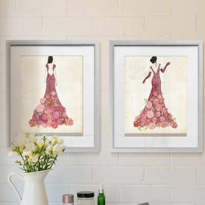 Guirlande, ensemble de 2 reproductions d’art graphique encadrées sur papier