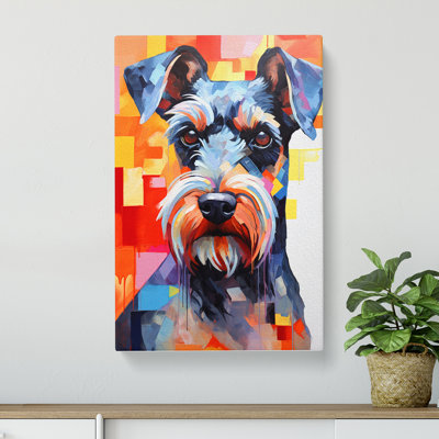 Schnauzer Constructivism - Wrapped Canvas