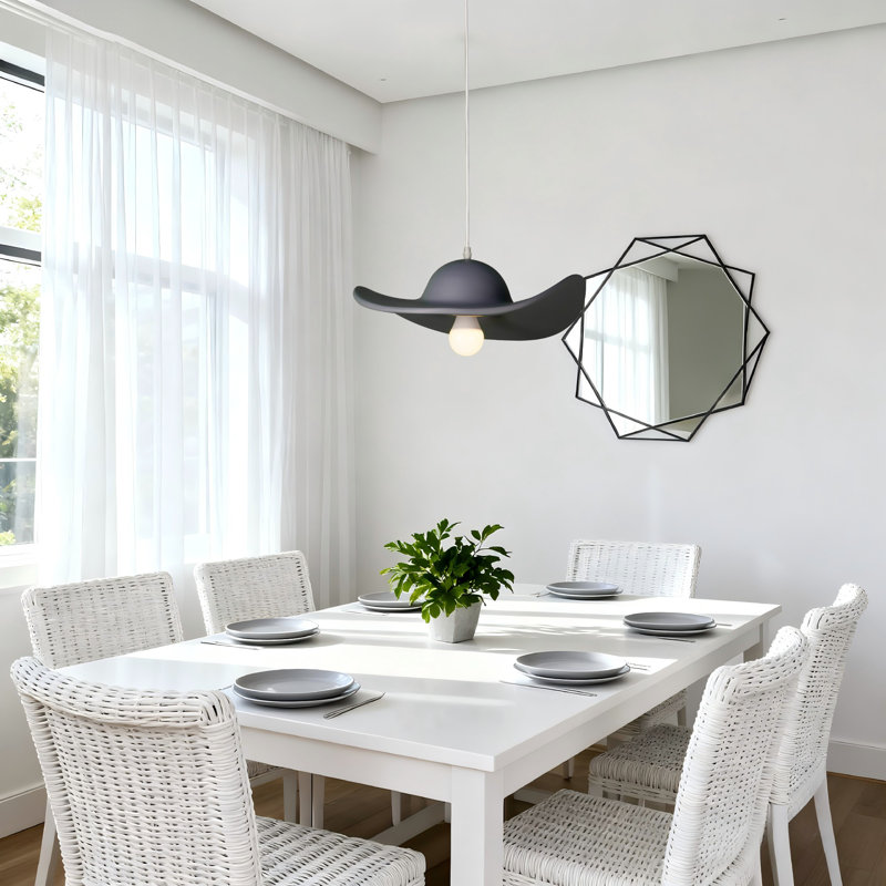 Lustre chapeau moderne en résine 1 lumière