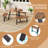 6 Person Acacia Wood Picnic Table Bench Set w/3 Seats Umbrella Hole Metal Frame