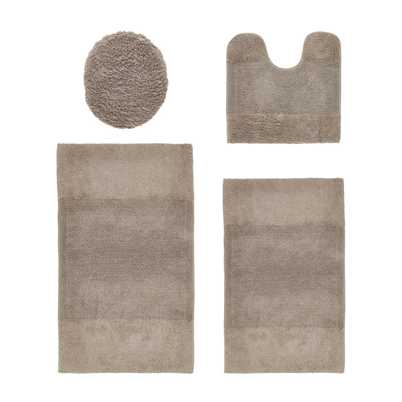 Ensemble de tapis pour salle de bain 100% coton 2155 GSM de qualité supérieure Granada, certifié OEKO-TEX®, envers en latex antidérapant, touffeté moelleux, super absorbant et lavable à la machine pour salle de bain, douche, baignoire et meuble-lavabo, beige