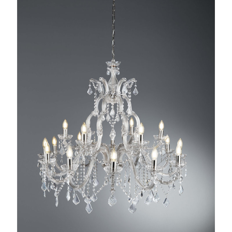 Kelly 18 - Light Candle Style Chandelier, Chrome