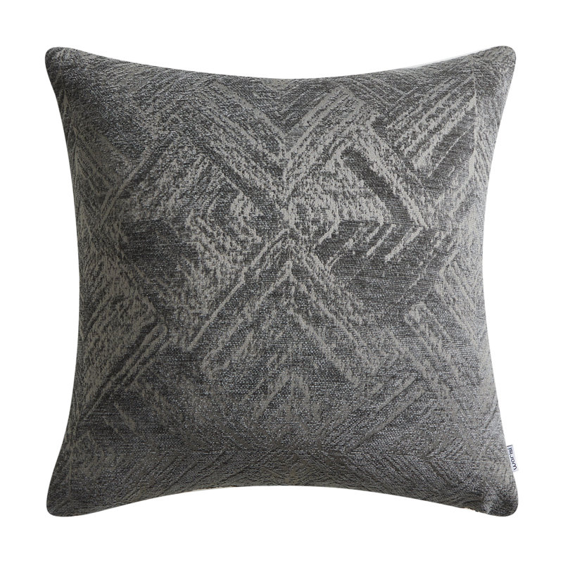  Chenille Throw Pillow Cover, Gray, 20" x 20" x 1"