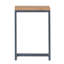 Table d'appoint rectangulaire antique naturelle avec plateau en bois et base en métal