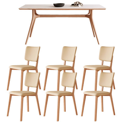 Modern Simple Durable Ash Wood Rock Dining Table
