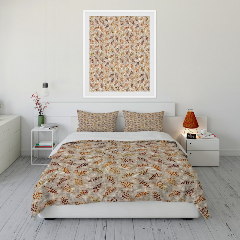 Polyester Twill Abstract Duvet Cover, Queen Duvet Cover + 2 Standard Pillowcases