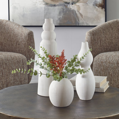 Vases en céramique blanche Forma, ensemble / 3