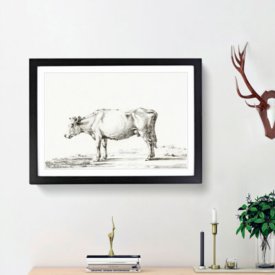The Portrait of a Cow by Jean Bernard - Picture Frame Drawing Print