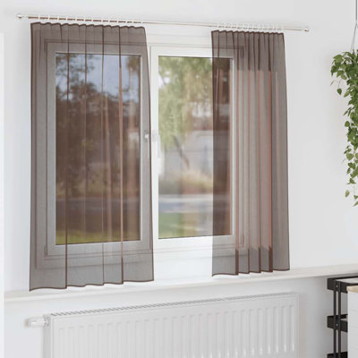 Voile Curtains With Tab Top 2 Pcs