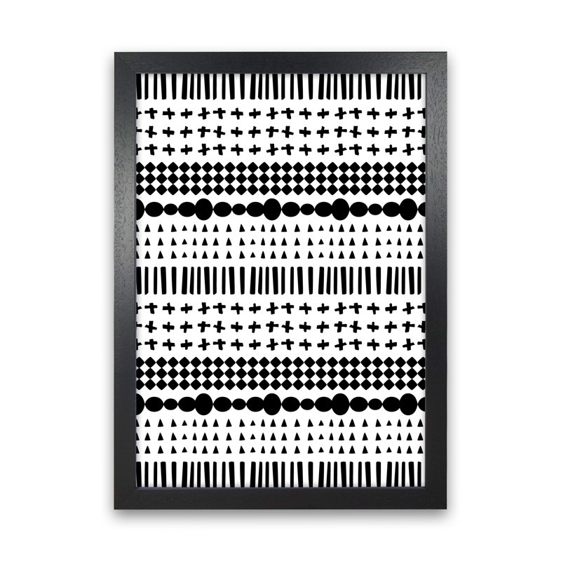 Scandi Pattern No 1 - Print, Black Framed, 88cm H x 64cm W x 3cm D