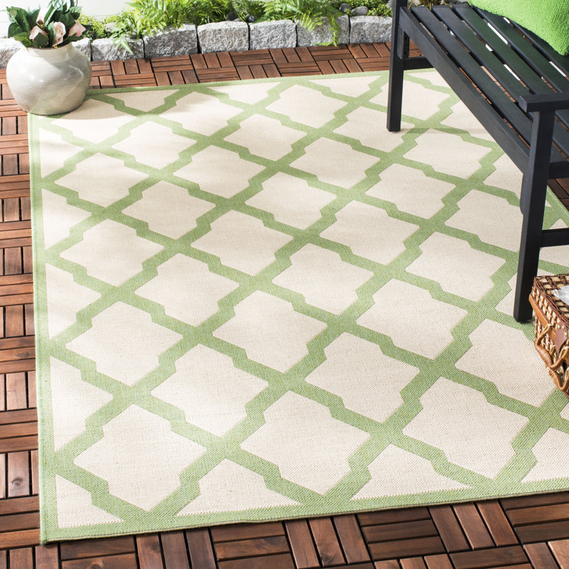 Barrister Geometric Hand Woven Indoor / Outdoor Area Rug, Rectangle 155 x 229 cm