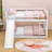 Fanshuai Full Over Full Wood Bunk Bed,Bunk Bed with Ladder and Slide-1722265674