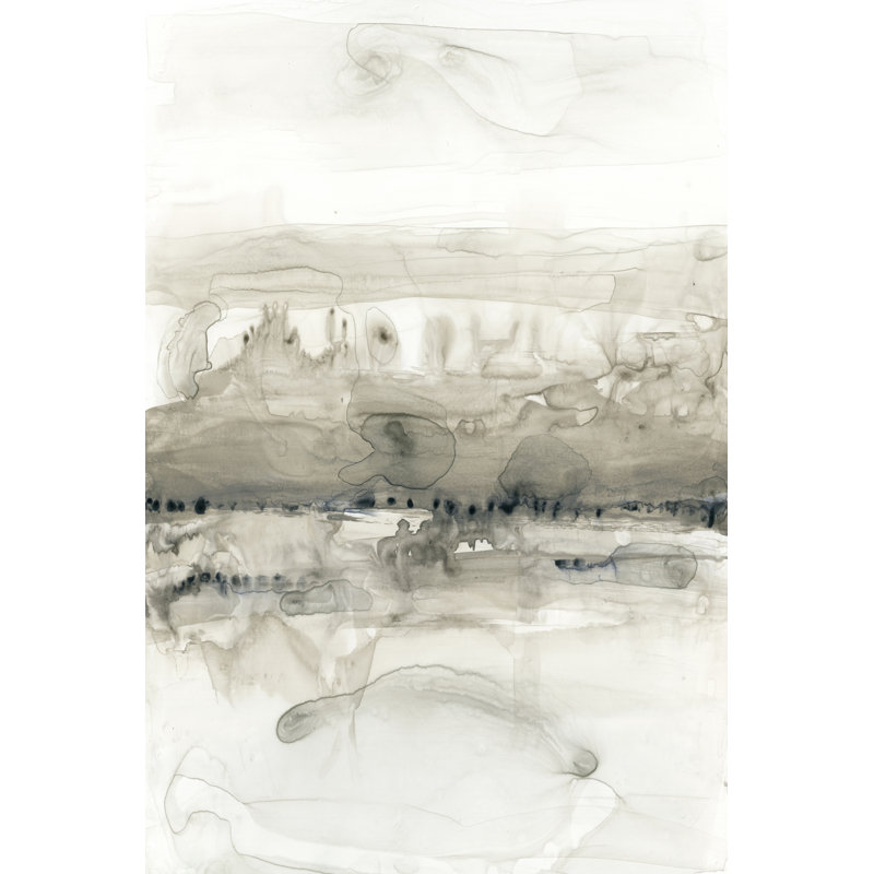 «Gray on the Horizon I» par Jennifer Goldberger - peinture sur toile tendue, H 48 po x l 32 po