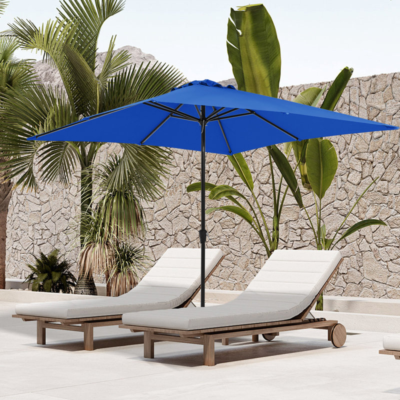 Parasol de marché rectangulaire 120 po x 96 po Berlena, Bleu