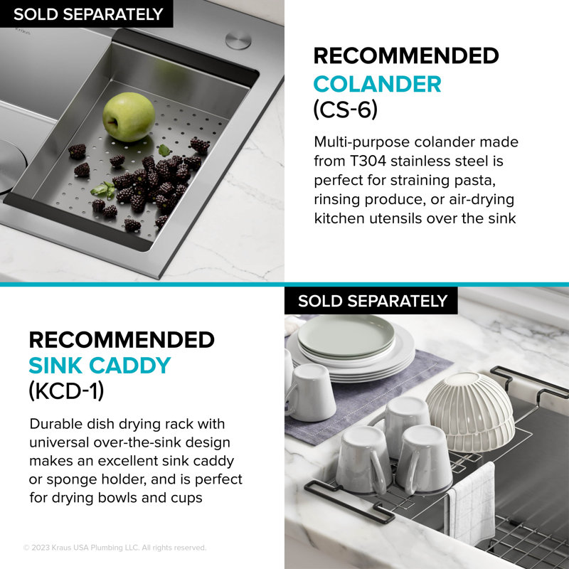 Kore 30-Inch Stainless Steel Drop-In Single Bowl Kitchen Sink