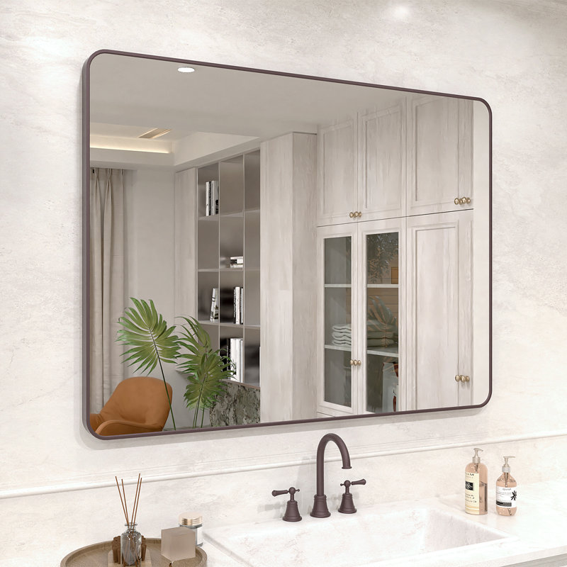 Vista 48 in. W x 36 in. H Rectangular Framed Wall Bathroom Vanity Mirror in Oil Rubbed Bronze, 36" x 48", Oil Rubbed Bronze