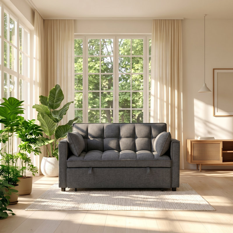 Canapé-lit convertible en polyester capitonné l 22,5 po x P 53 po x H 31,1 po Sienna